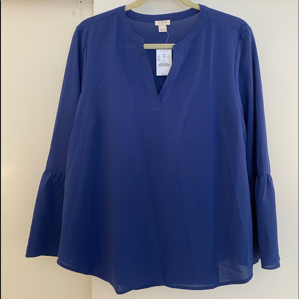 NWT J Crew Blue Polyester Blouse